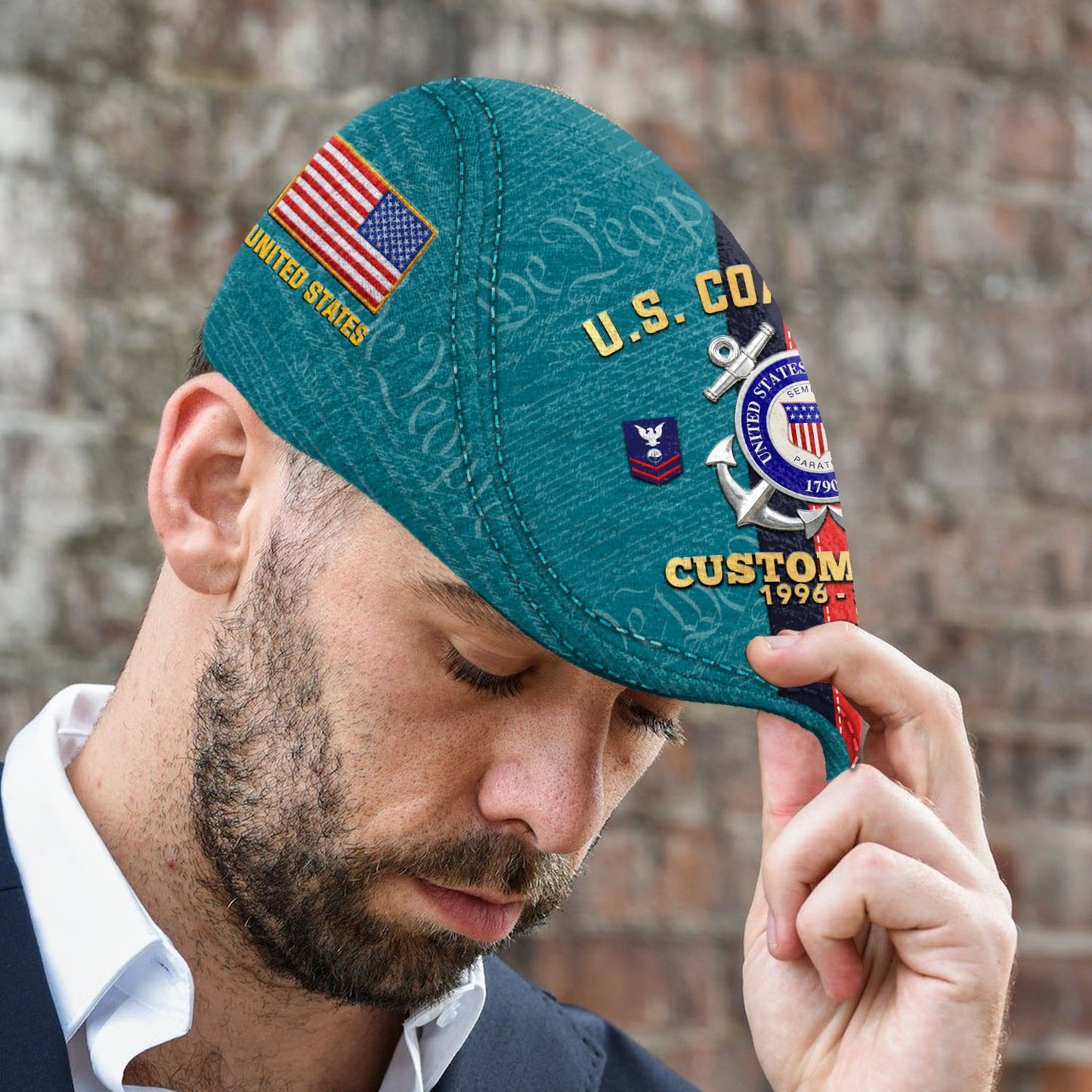 Custom U.S. Coast Guard Jeff Cap – Stripe Eagle Cap