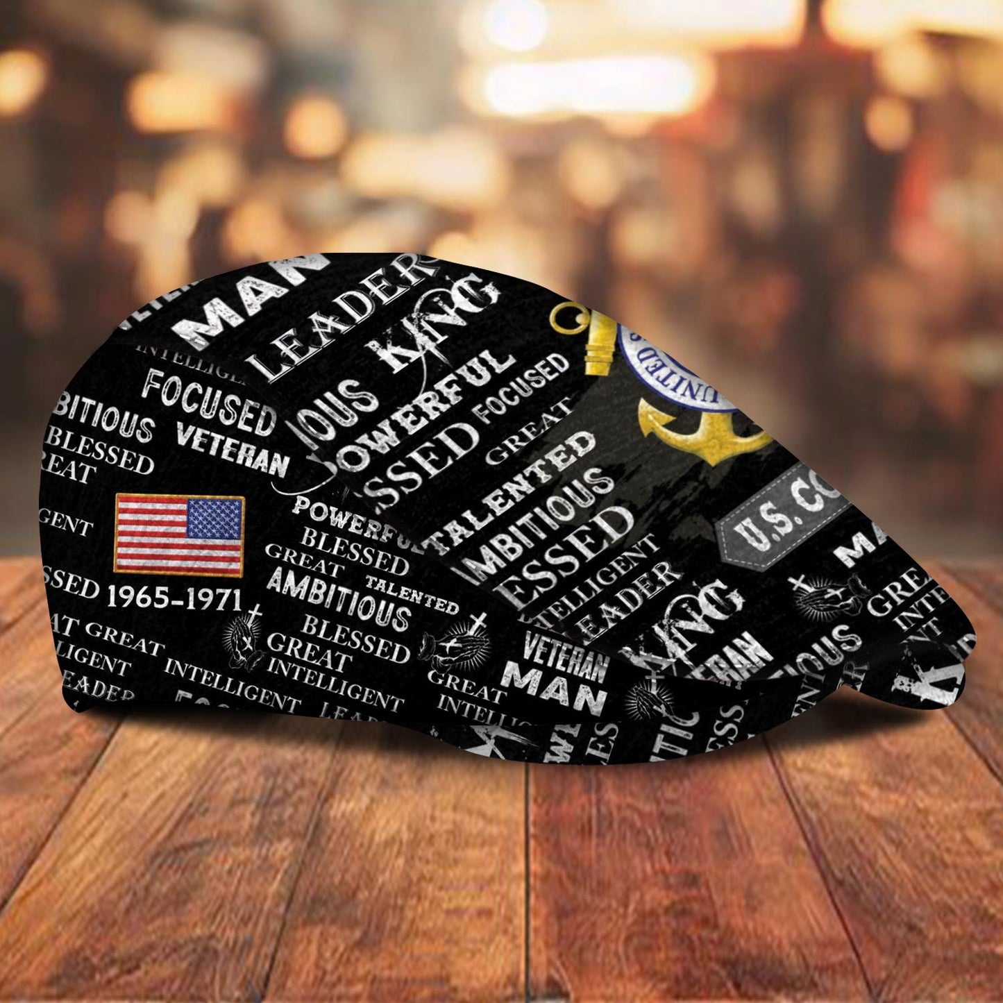 Custom U.S. Coast Guard Jeff Cap – Anchor & Motto Typography Design